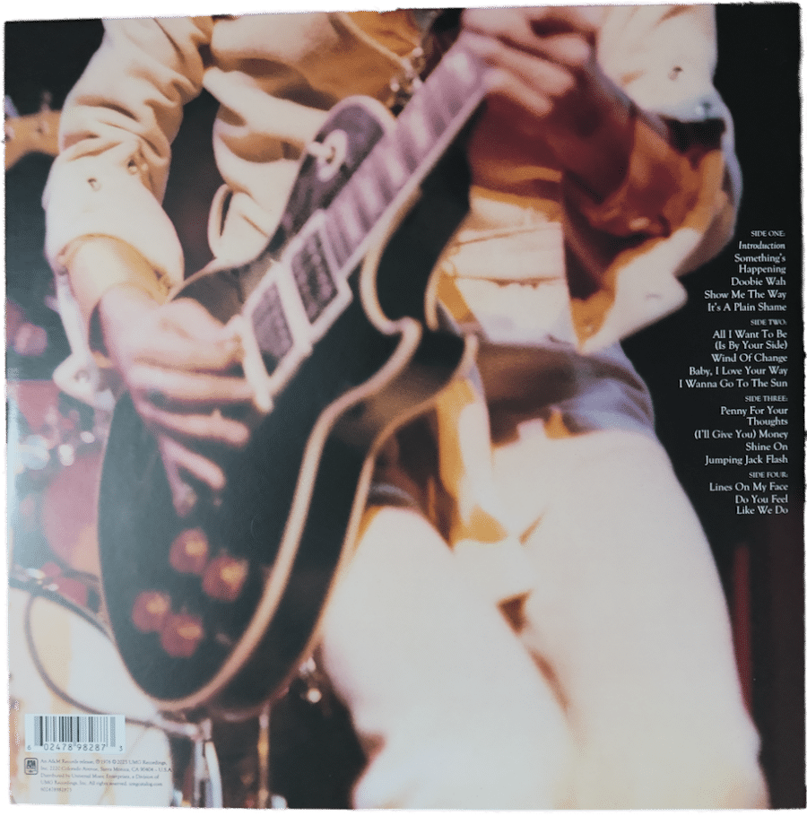 Back cover of Frampton Comes Alive! (A&M Records)